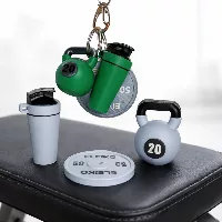 Keyrings - kettlebell, plate and shaker